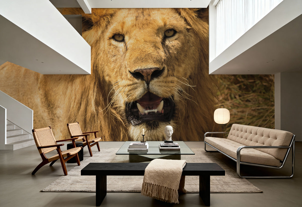 Lion Mural Wallpaper - room preview 05