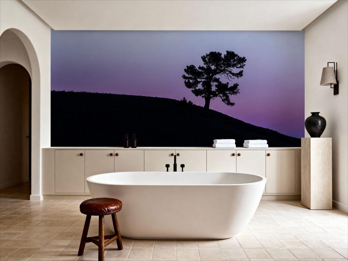 Limber Pine BW Mural Wallpaper - Blue Tone - room preview 05
