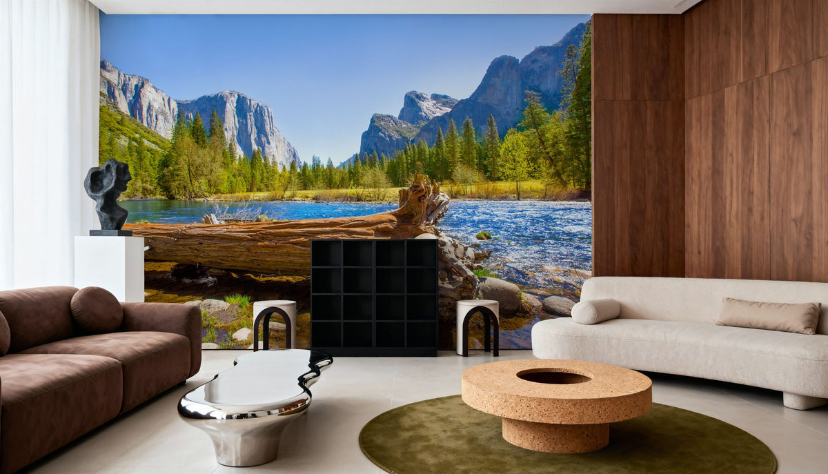 Merced River Log Mural Wallpaper - room preview 05
