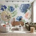 Botanical Coast White Mural Wallpaper - room preview 05