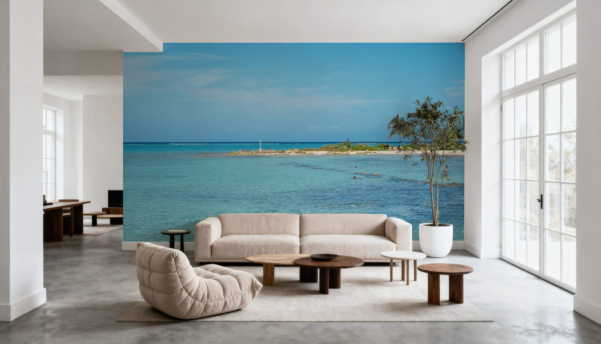 Turquoise Paradise Mural Wallpaper - room preview 05