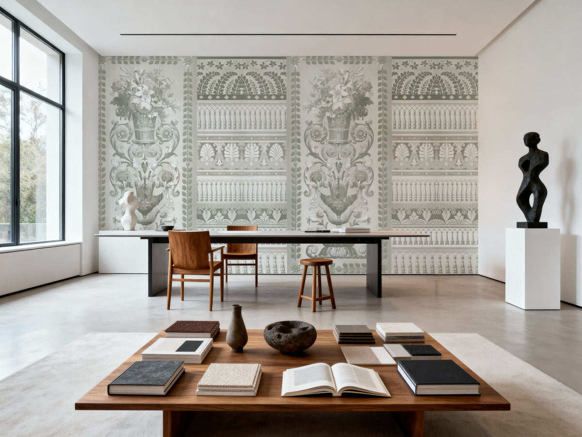 Flower Mountain, Sage Mural Wallpaper - room preview 05