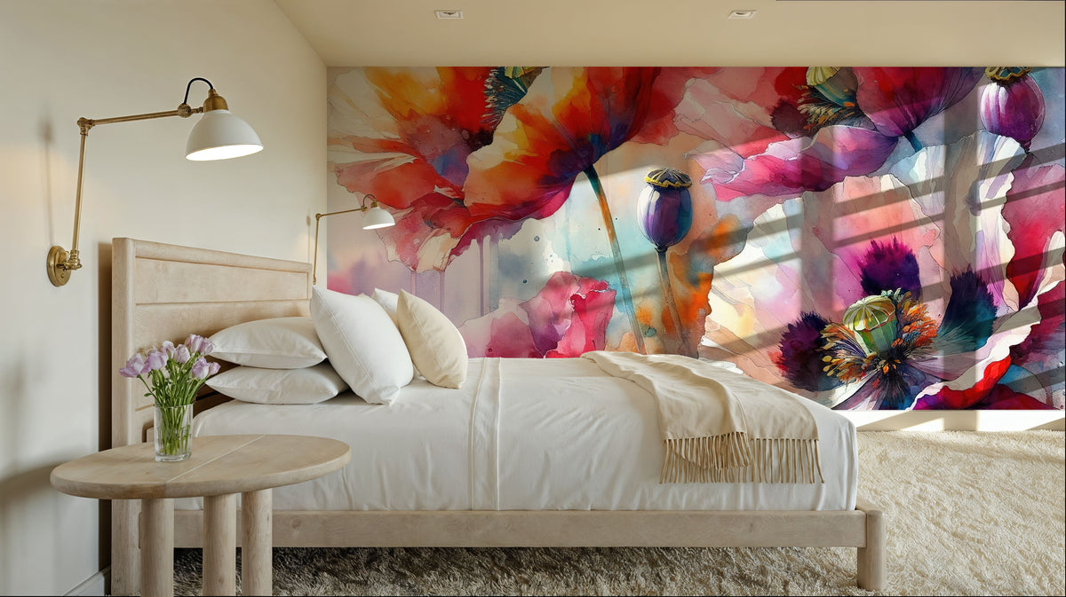 Intense Floral Radiance Mural Wallpaper - room preview 05