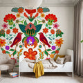 Otomi Floral Birds Mural Wallpaper - room preview 05