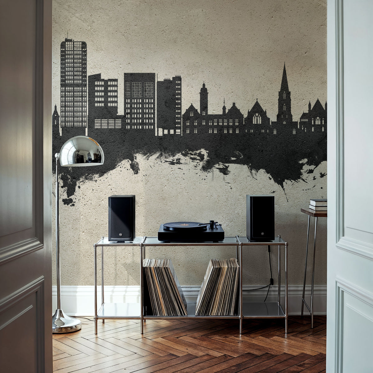 Swindon England Skyline Concrete Mural Wallpaper - room preview 05