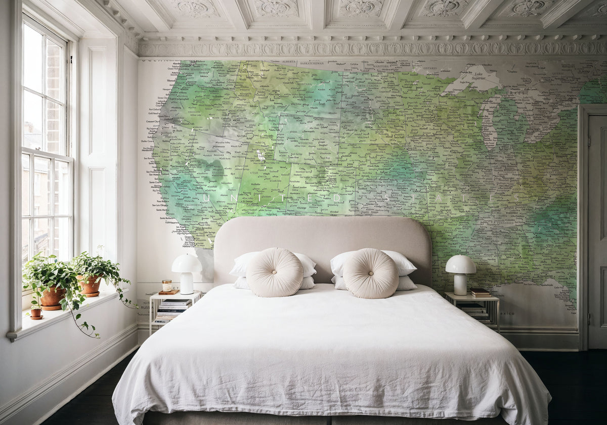 US Map Detailed - Oriole Mural Wallpaper - room preview 05