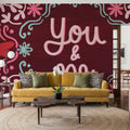 Love Sentiments You and Me Mural Wallpaper - room preview 05