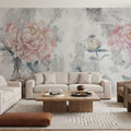 Blurry Peonies Mural Wallpaper - room preview 05
