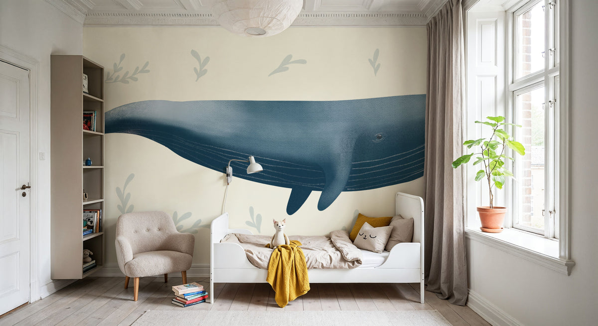 Ocean Life Whale Mural Wallpaper - room preview 05