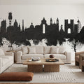 Lisbon Portugal Skyline Black & White Mural Wallpaper - room preview 05