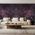 Shielded Leaf Purple Mural Wallpaper - room preview 05