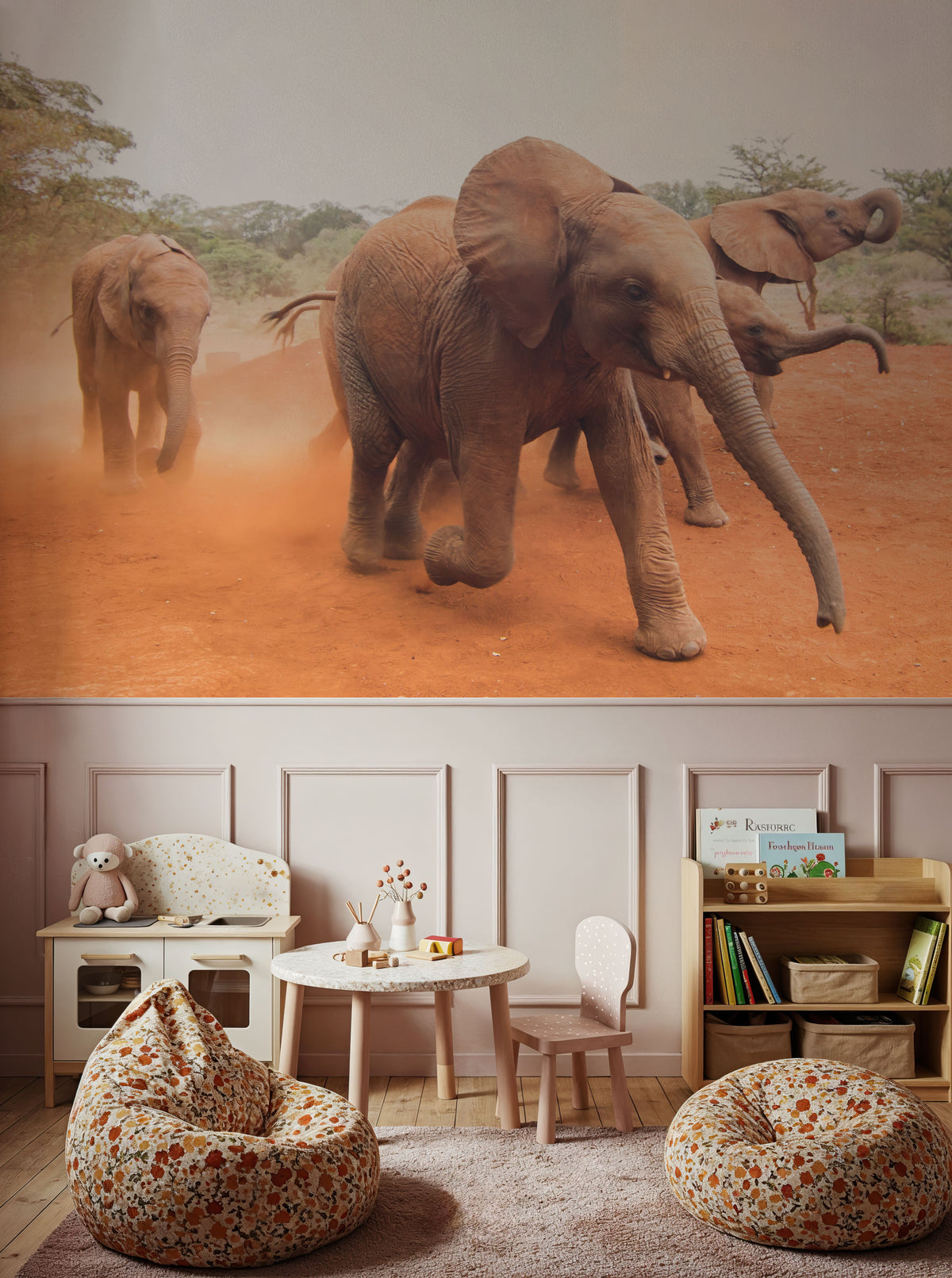 Elephant Race Mural Wallpaper - room preview 05