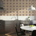 Geo Floral, Beige Mural Wallpaper - room preview 05