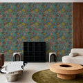 Statement Palms Petite, Turquoise Mural Wallpaper - room preview 05