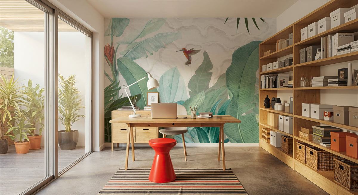 Hummingbird Unfinished Mural Wallpaper - room preview 05