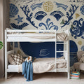 Whale Seas White Mural Wallpaper - room preview 05