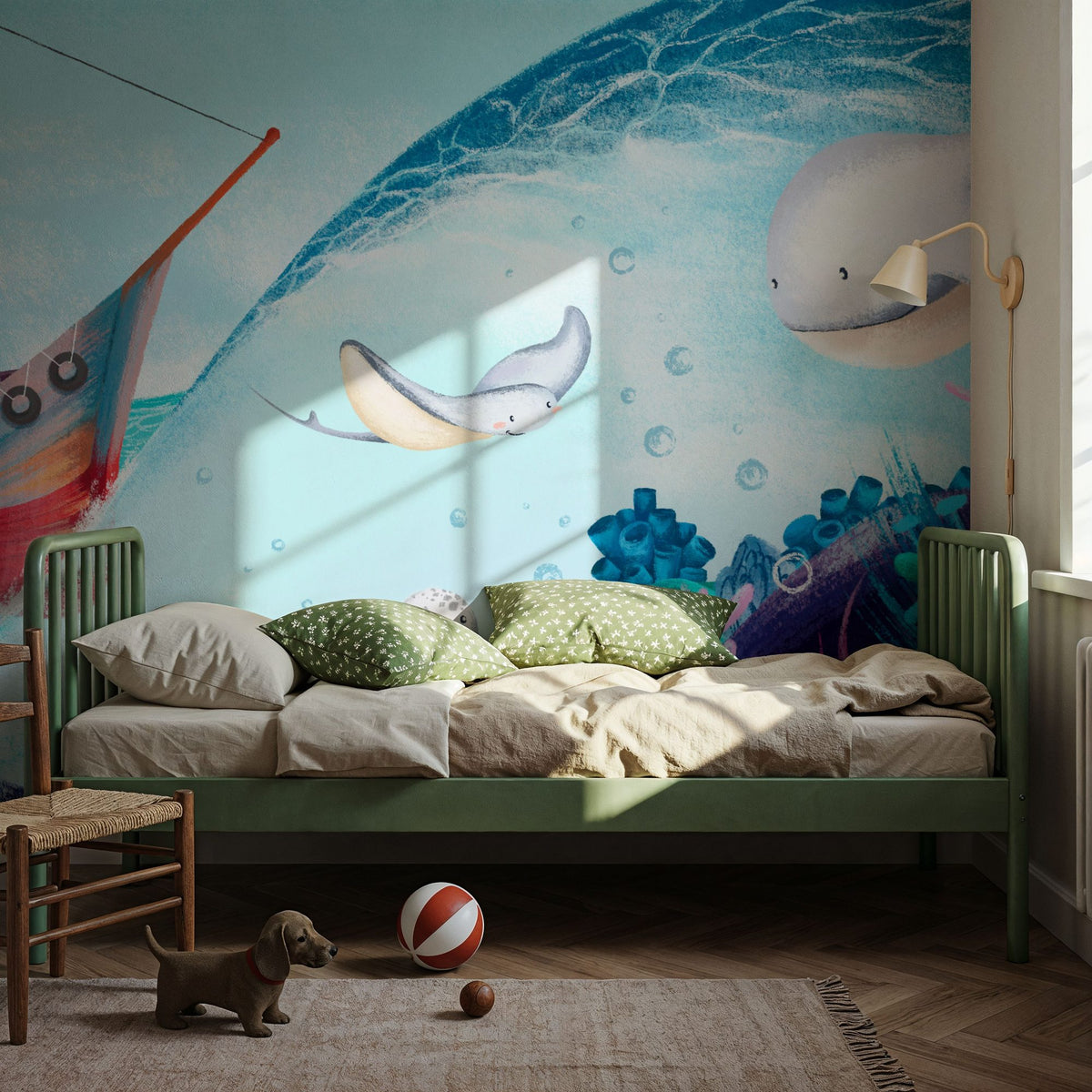 Turtle Bay Friends Mural Wallpaper - room preview 05