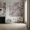 The Tenderness of Orchids, Rosy Salmon Mural Wallpaper - room preview 05