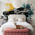 Muscle Car Action Mural Wallpaper - room preview 05