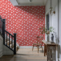 Country Flowery Red Mural Wallpaper - room preview 05