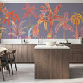 Colorful Jungle, Periwinkle Mural Wallpaper - room preview 05
