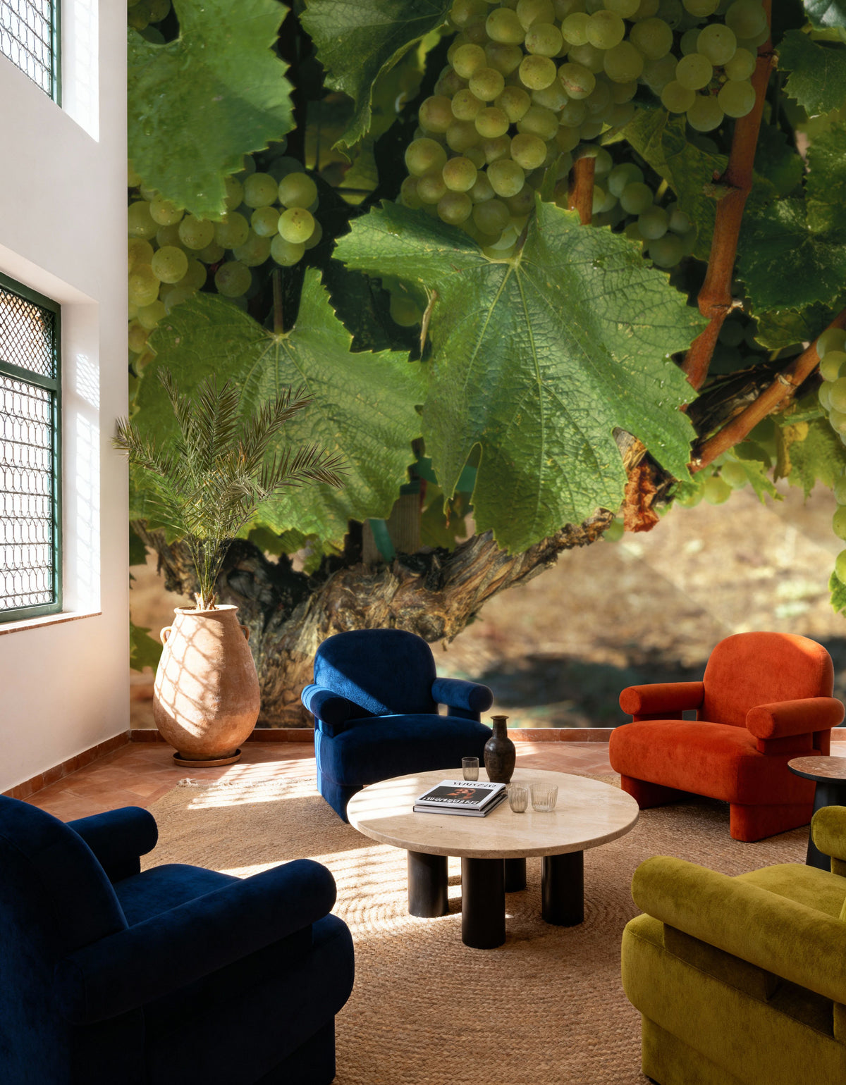 Napa Chardonnay Grapes Mural Wallpaper - room preview 05