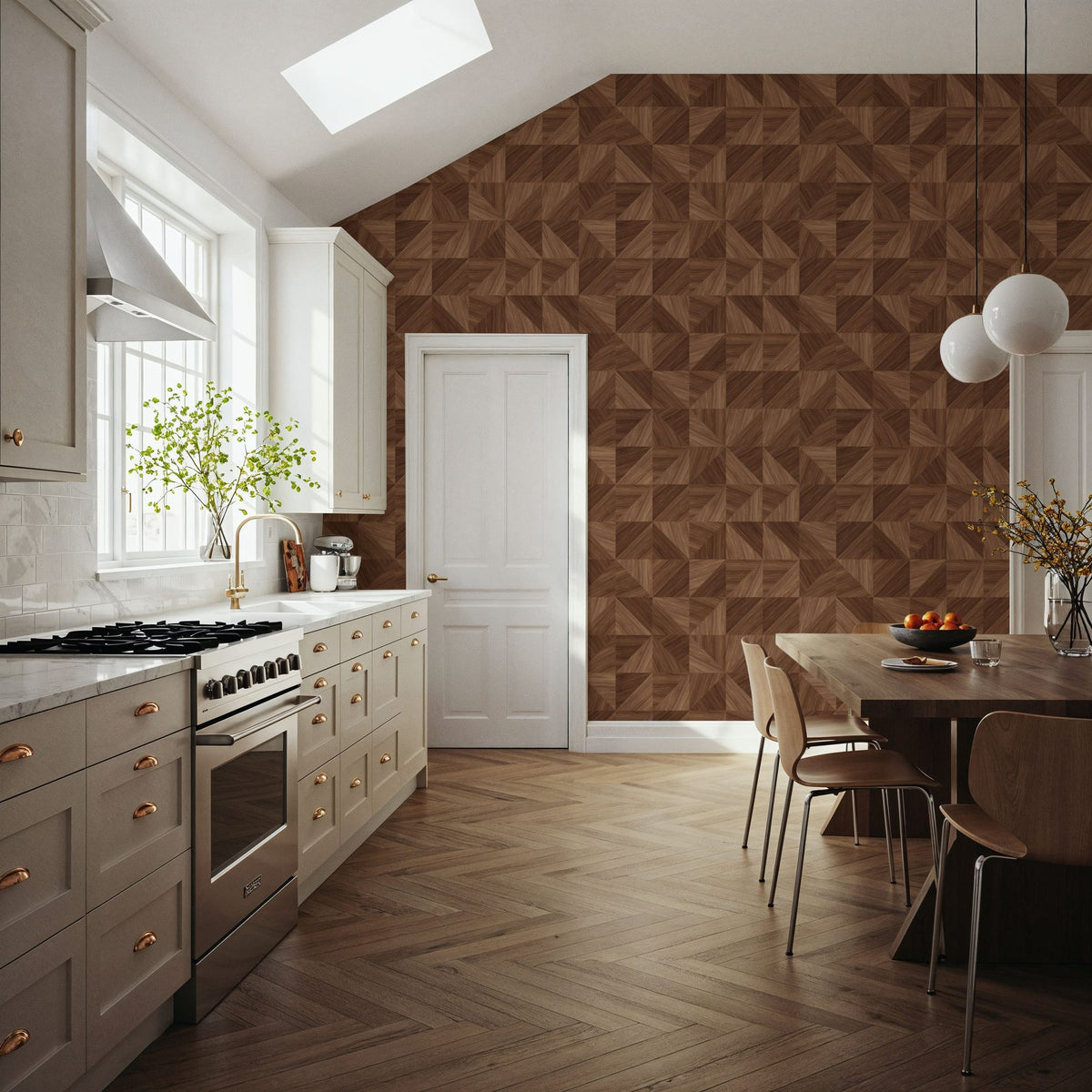 Puzzle Wood, Oak Mural Wallpaper - room preview 05