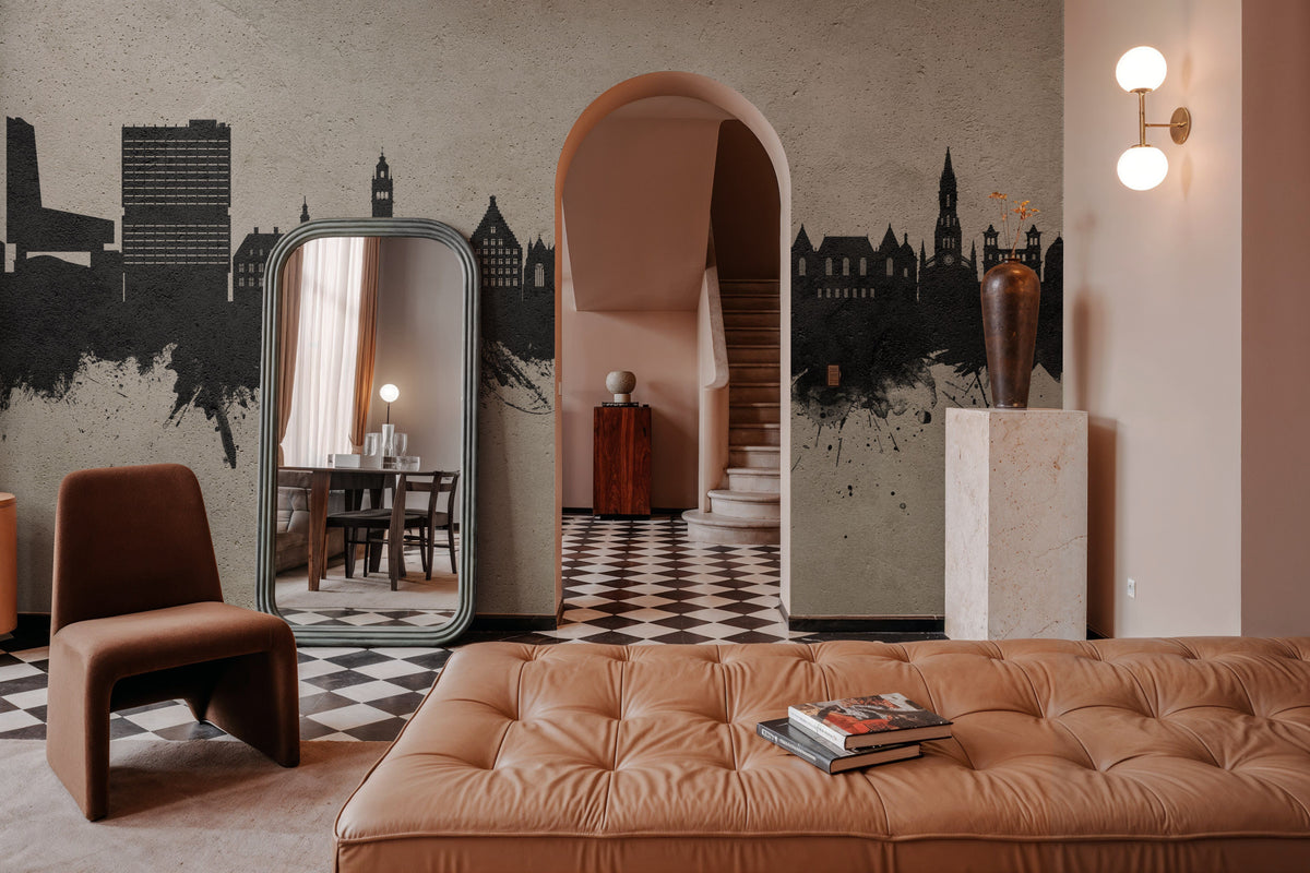Lille France Skyline Concrete Mural Wallpaper - room preview 05