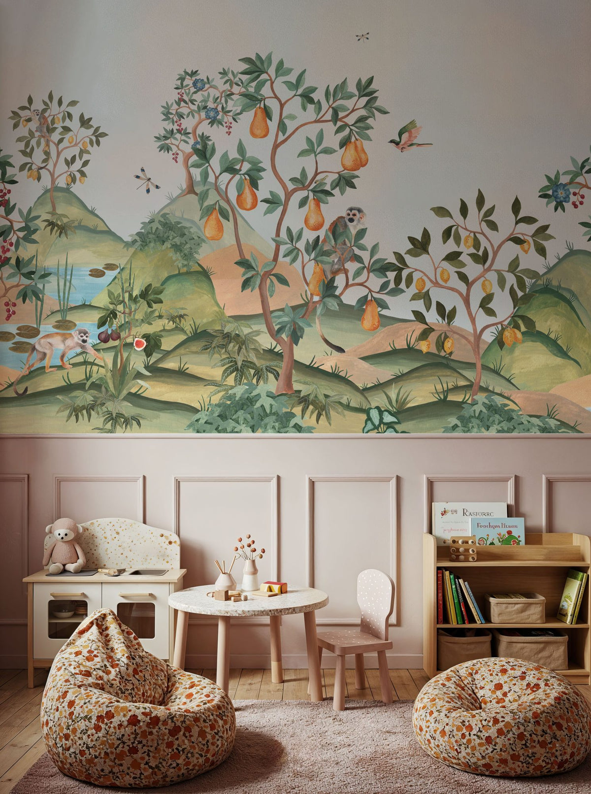 Orchard Reverie, Sky Blue Mural Wallpaper - room preview 05