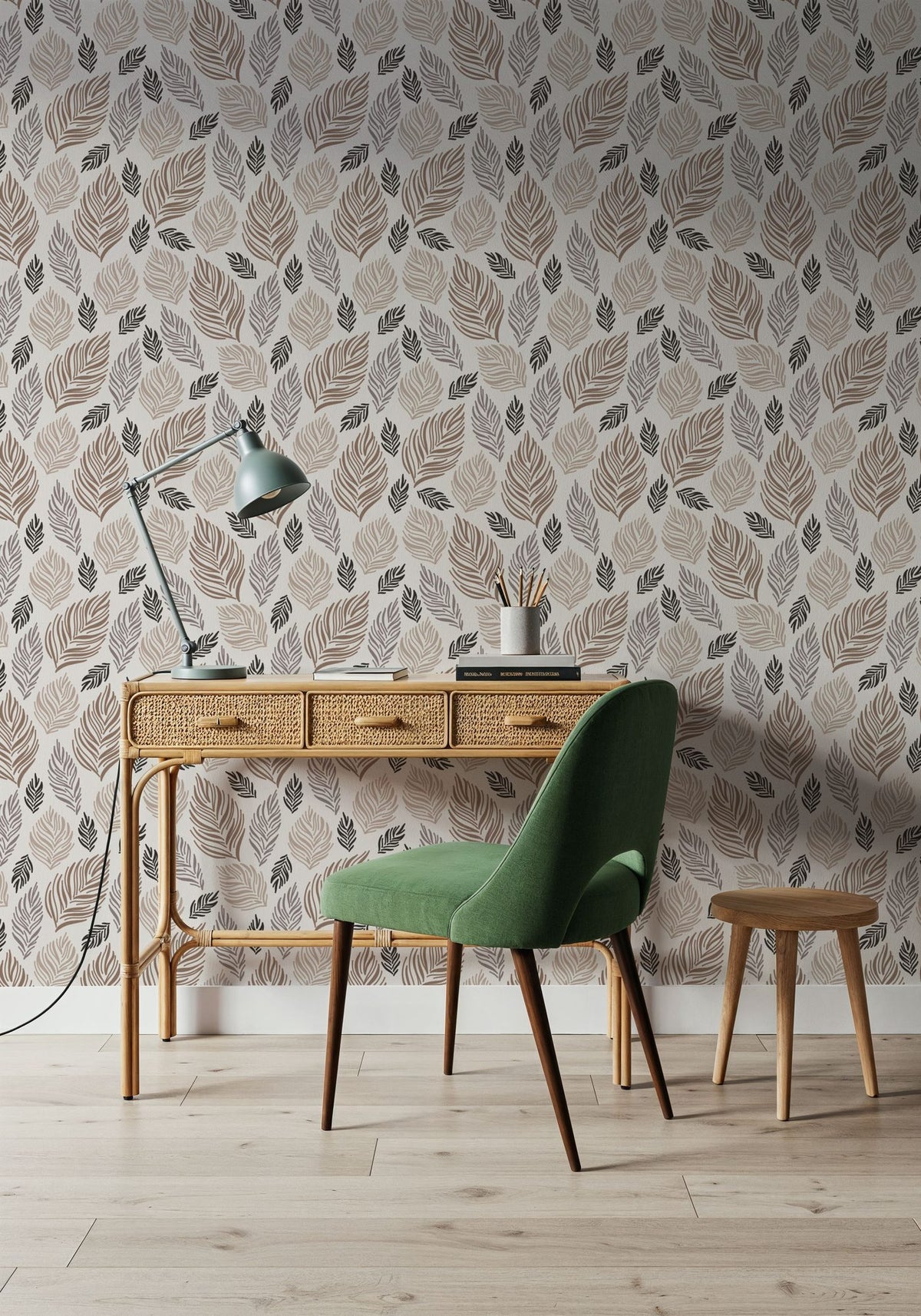 Featherly Leaves Mural Wallpaper - room preview 05