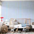 Gingham Ocean Mural Wallpaper - room preview 05