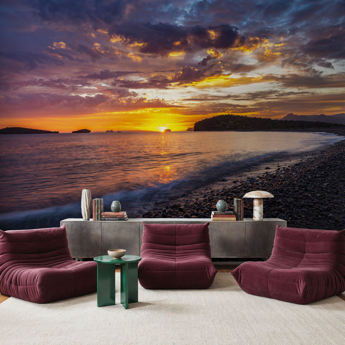 Baja Stone Sunrise Mural Wallpaper - room preview 05