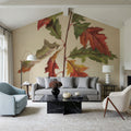 Fall Leaves I Muted Mural Wallpaper - room preview 05