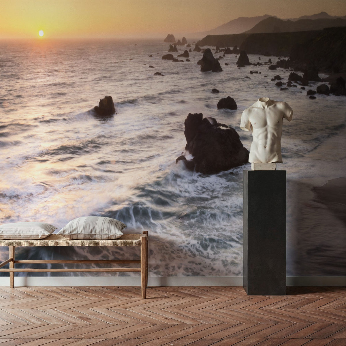 Sonoma Coast Sunset Square Mural Wallpaper - room preview 05