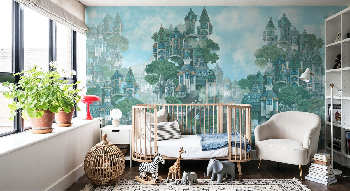 Treehouse Neighborhood Cool Mural Wallpaper - room preview 05