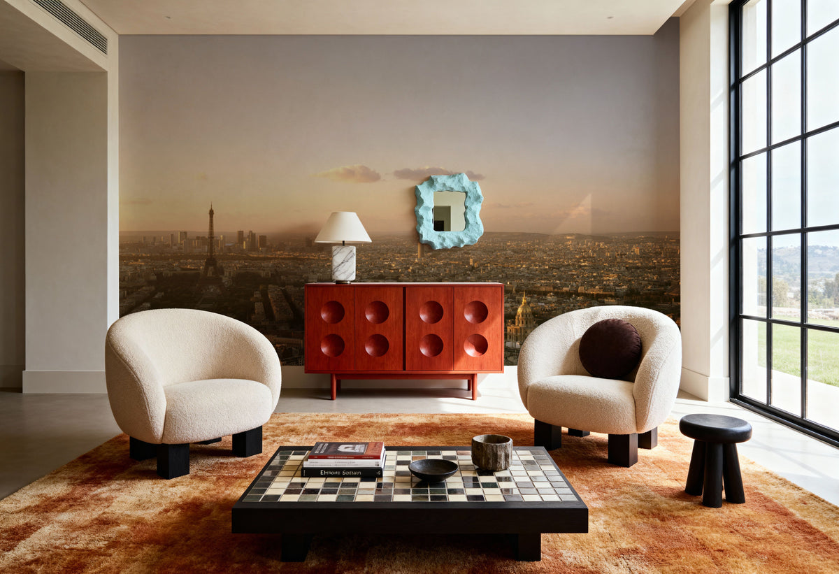 Golden Tower Cityscape Mural Wallpaper - room preview 05
