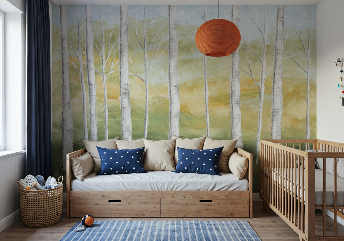Birch Forest Mural Wallpaper - room preview 05