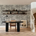 Patinated Linen Toile De Jouy, Stone Mural Wallpaper - room preview 05