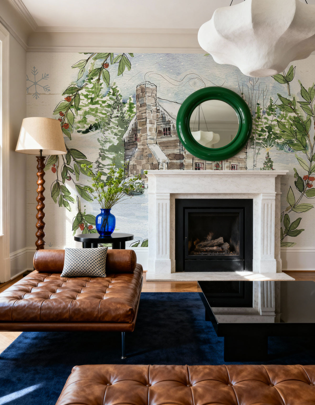 Holiday Vignette II Cabin Mural Wallpaper - room preview 05