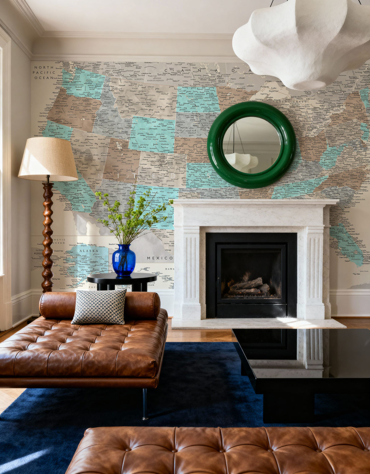 US Map Detailed - Romy Mural Wallpaper - room preview 05