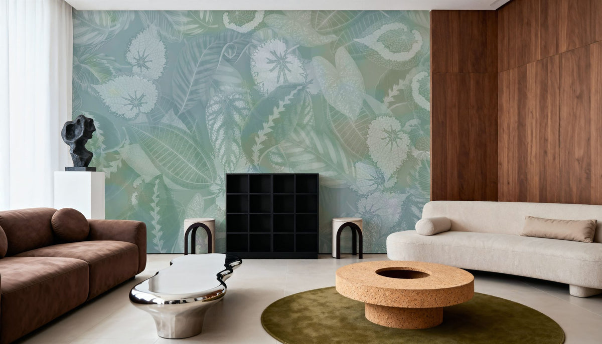 Secret Leaves Mural Wallpaper - Neutral Tone - room preview 05