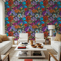 Meadow in Oil Pastel, Dusty Mural Wallpaper - room preview 05