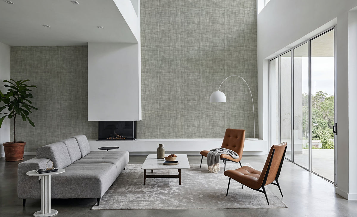 Mottled Linen Effect, Stone Mural Wallpaper - room preview 05