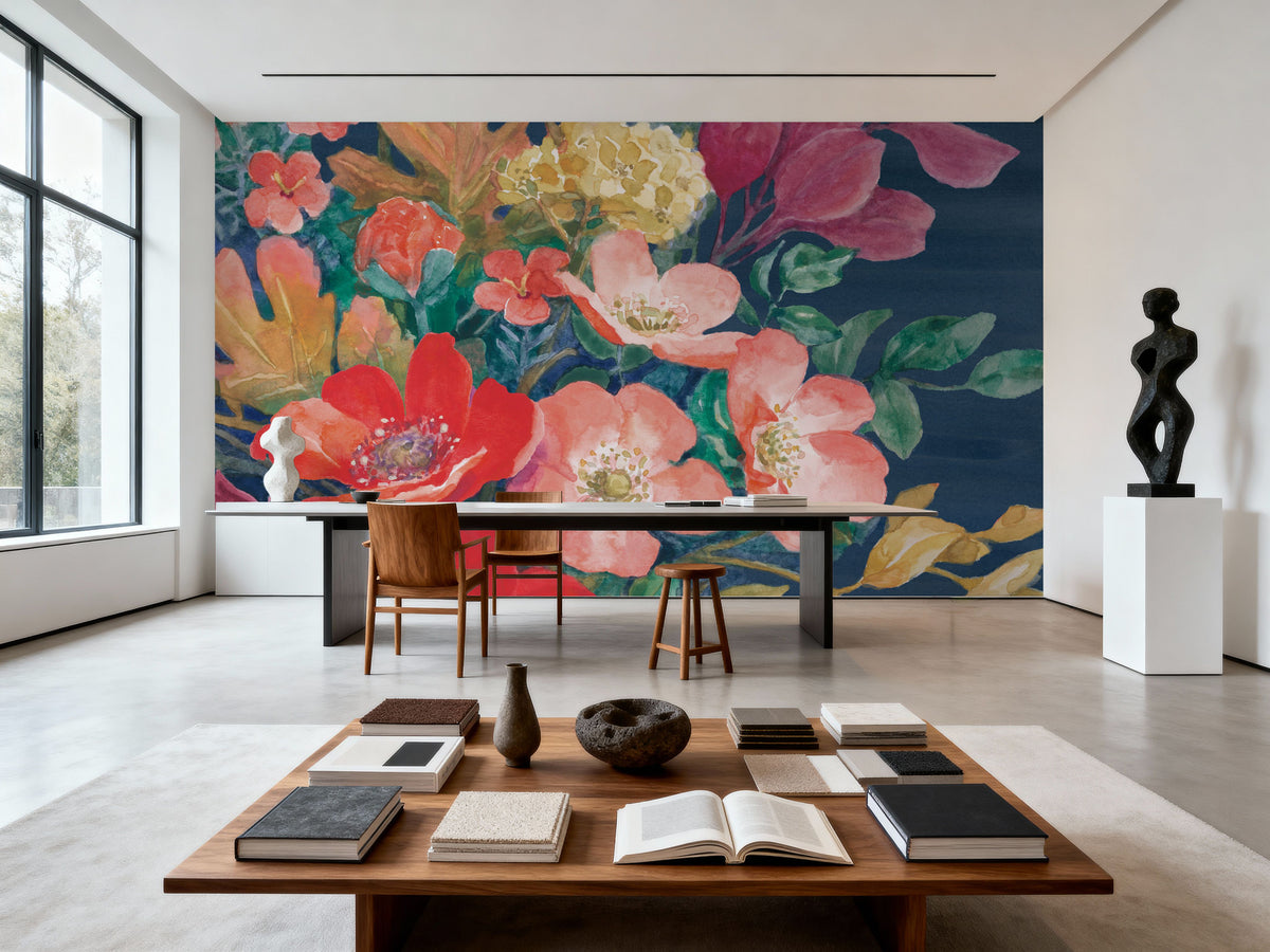 Floral Drama VI Mural Wallpaper - room preview 05