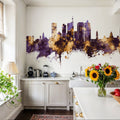 Durban South Africa Skyline Purple & Gold Mural Wallpaper - room preview 05
