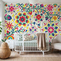 Floral Fiesta White I Mural Wallpaper - room preview 05