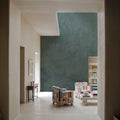 Subtle Plaster Wall, Forest Green Mural Wallpaper - room preview 05