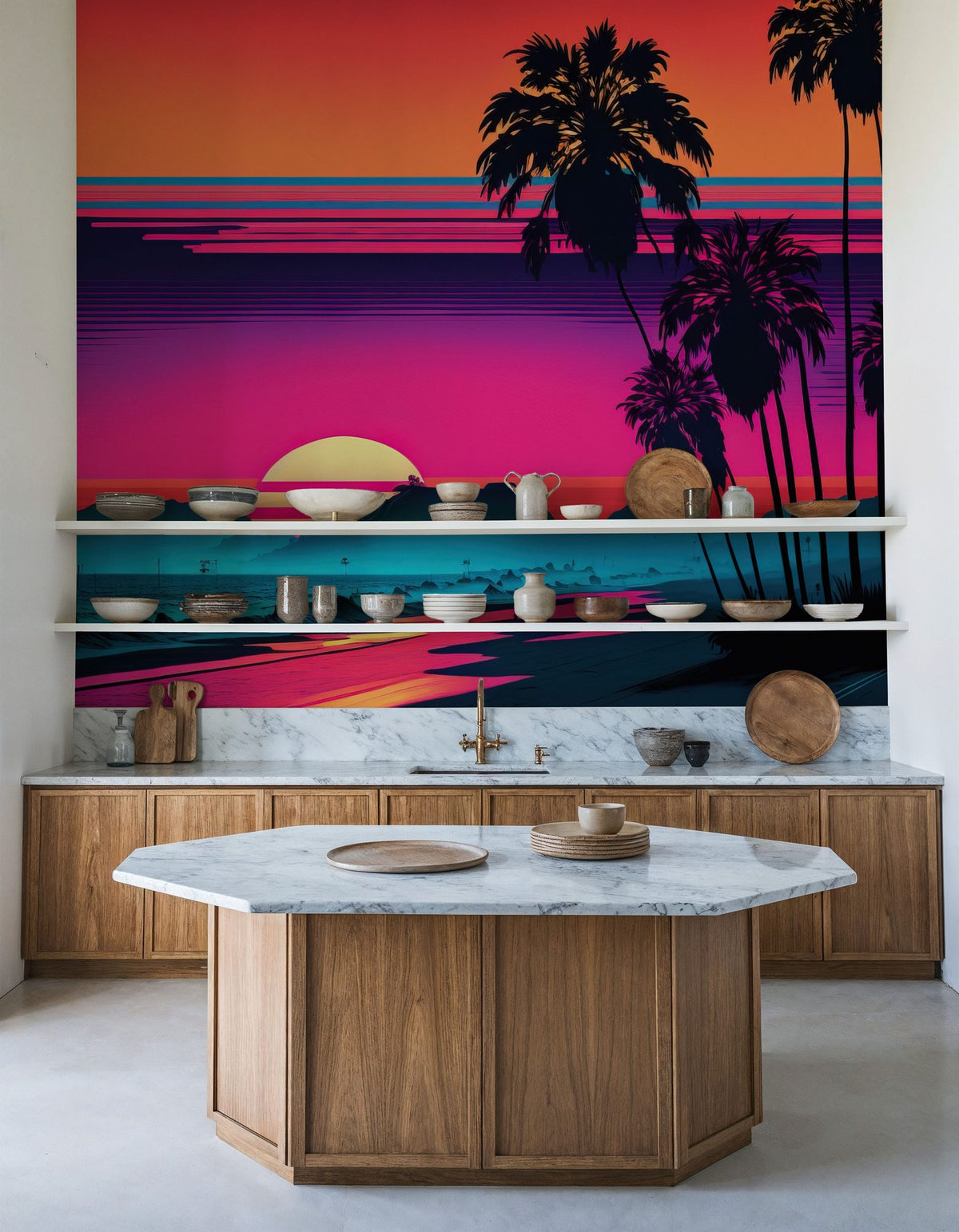 Evening Beach Mural Wallpaper - room preview 05