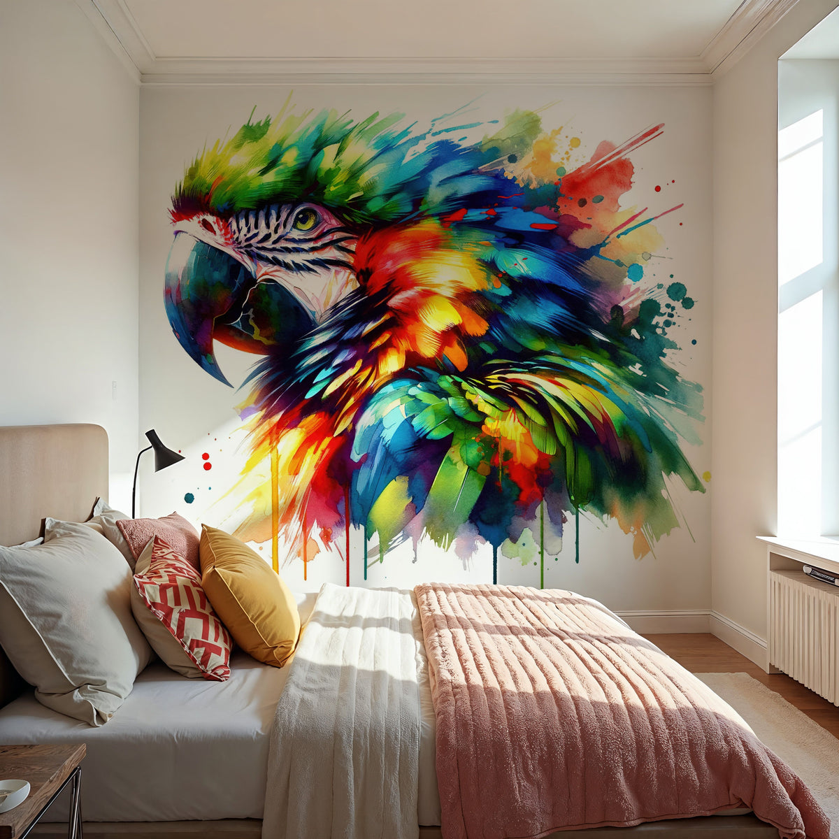 Vibrant Parrot's Tropical Essence Mural Wallpaper - room preview 05