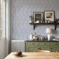 Botanical Blue Lines Mural Wallpaper - room preview 05